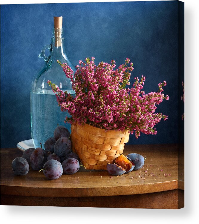 Floral Acrylic Print featuring the photograph Heather and Plums by Nikolay Panov