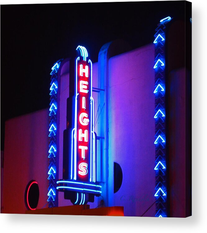 Movie Theater Acrylic Print featuring the photograph Heights Theater by Cheri Randolph