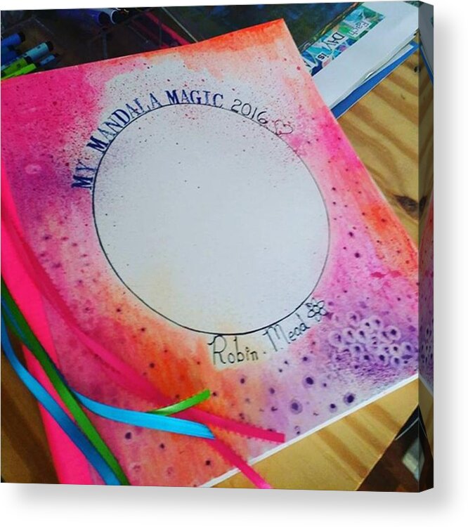 Mm2016 Acrylic Print featuring the photograph Here Is My 12 X12 Inch Mandala Journal by Robin Mead