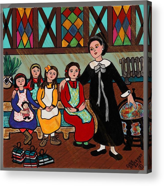 Teacher Acrylic Print featuring the painting History Lesson by Susie Grossman