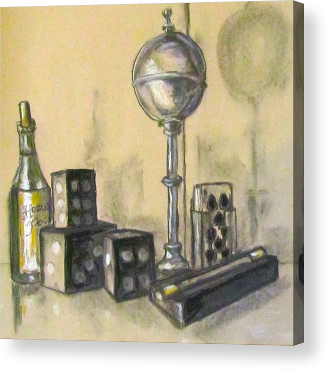 Wine Bottle Acrylic Print featuring the drawing Hocus Pocus by Barbara O'Toole