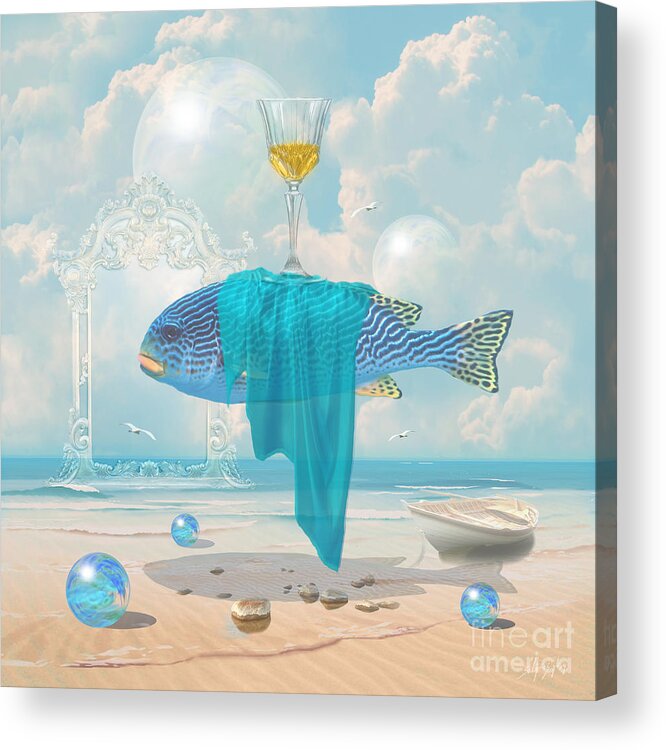 Seaside Acrylic Print featuring the digital art Holiday at the seaside by Alexa Szlavics