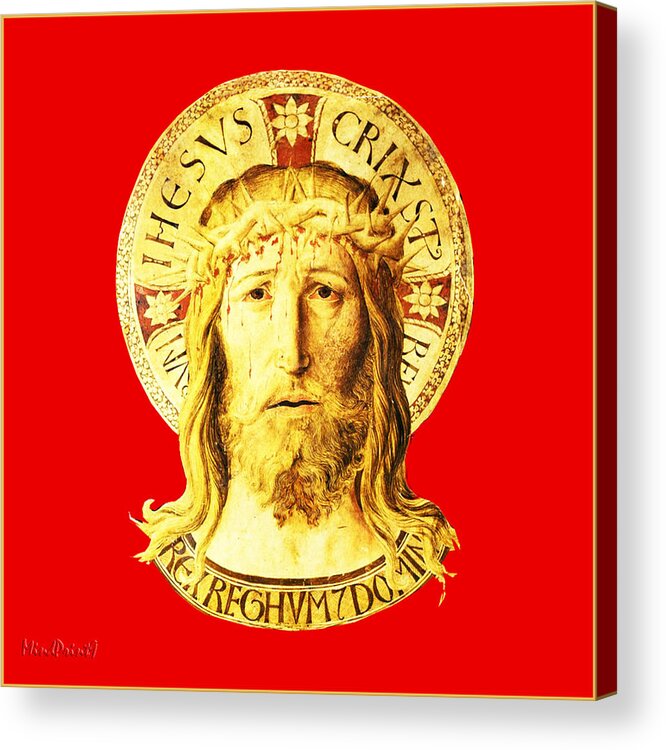 Face Of Jesus Acrylic Print featuring the digital art Holy Face by Asok Mukhopadhyay