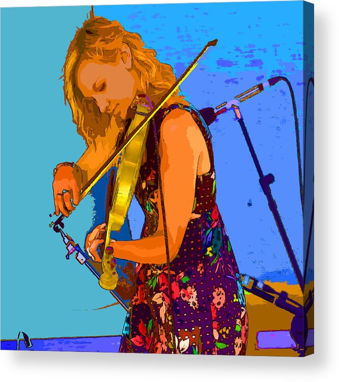 Violin Acrylic Print featuring the photograph Honey Girl with Fiddle of Gold by C H Apperson