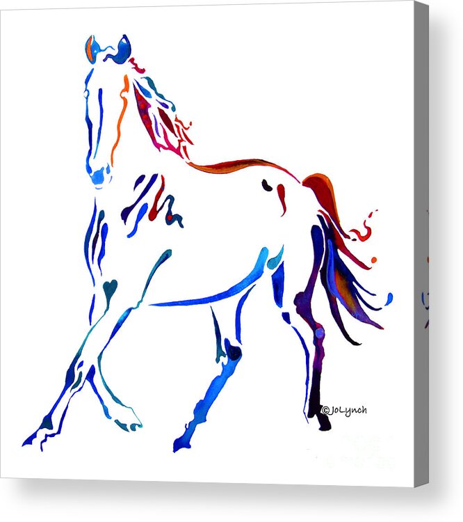 Horse Acrylic Print featuring the painting Horse of many Colors by Jo Lynch