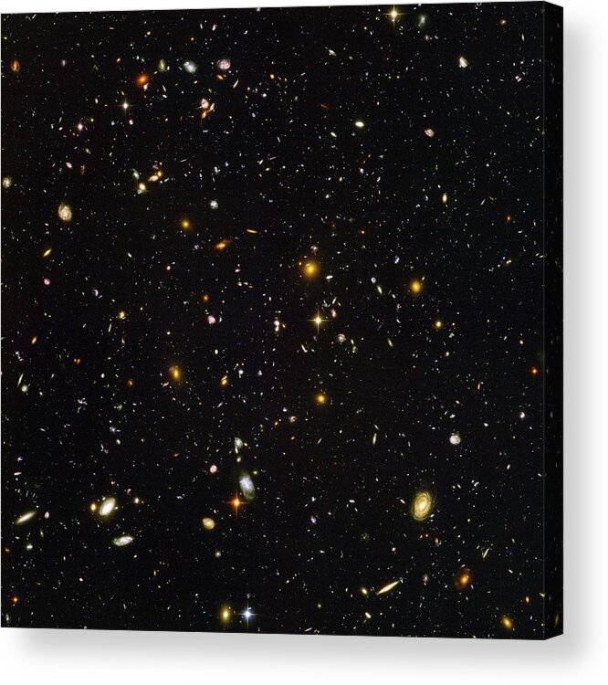 Astronomy Acrylic Print featuring the photograph Hubble Ultra Deep Field Galaxies by Nasaesastscis.beckwith, Hudf Team