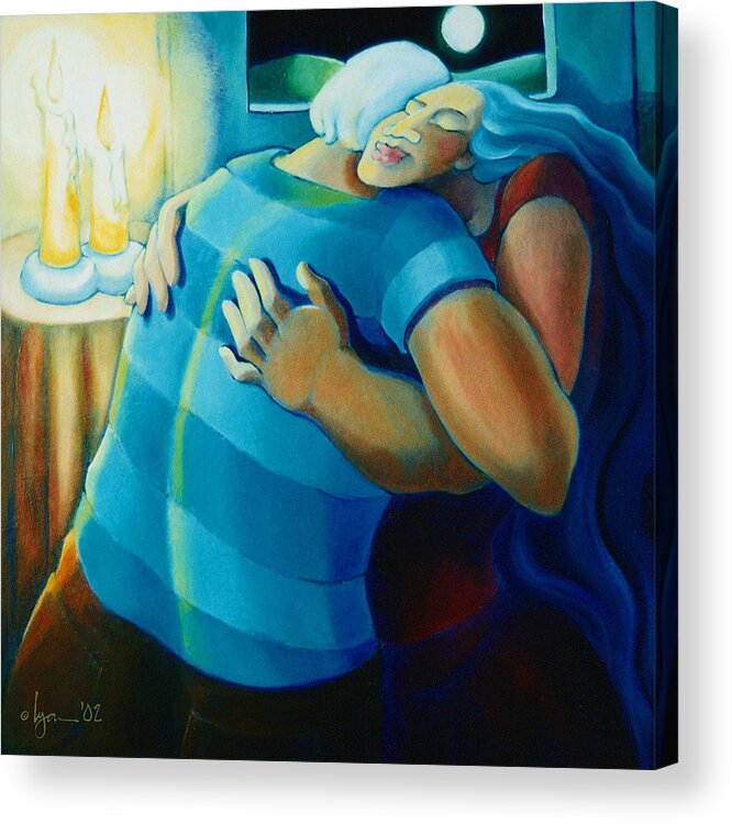Dreams Acrylic Print featuring the painting Hug and A Half by Angela Treat Lyon