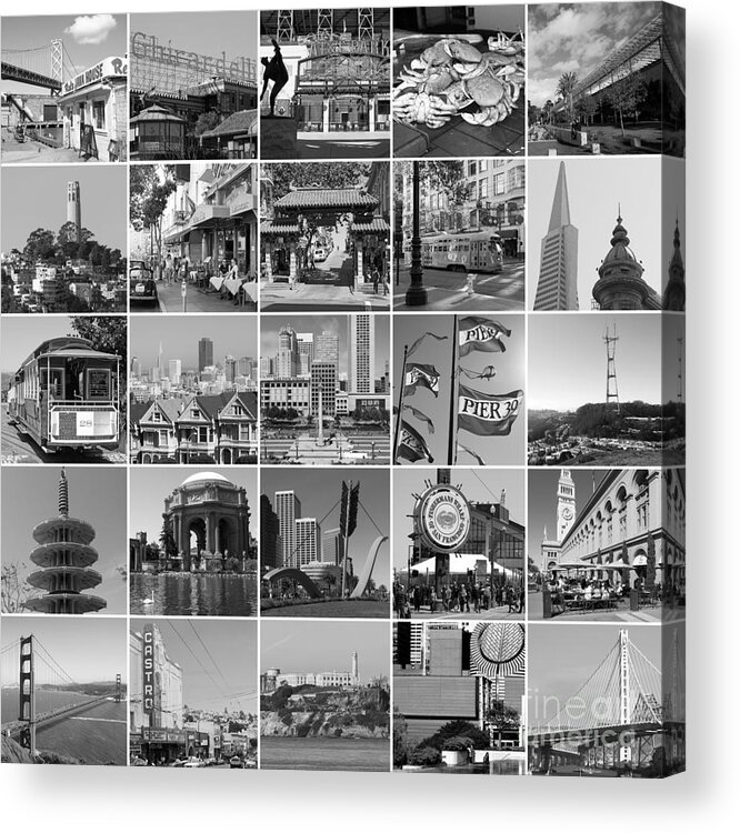 Wingsdomain Acrylic Print featuring the photograph I Left My Heart In San Francisco 20150103bw by San Francisco