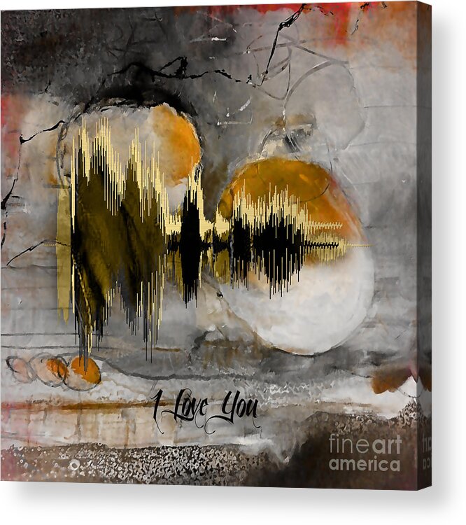 Soundwave Acrylic Print featuring the mixed media I Love You Sound Wave by Marvin Blaine