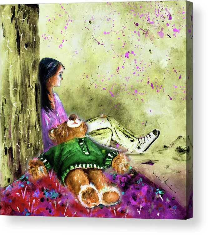 Truffle Mcfurry Acrylic Print featuring the painting I Want To Lay You Down In A Bed Of Roses by Miki De Goodaboom