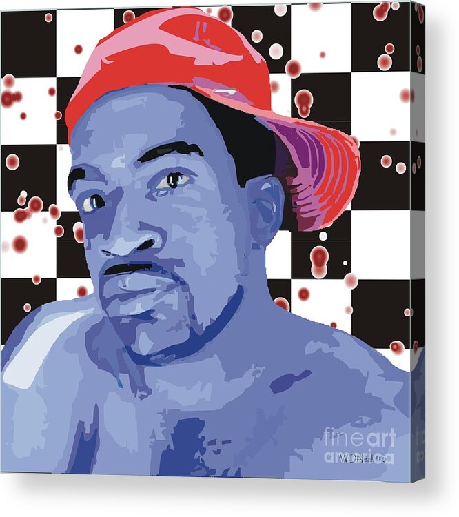 Portraits Acrylic Print featuring the digital art In A Red Cap by Walter Neal