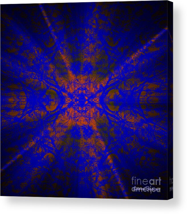 Blue Acrylic Print featuring the mixed media Inner Glow - Abstract by Leanne Seymour
