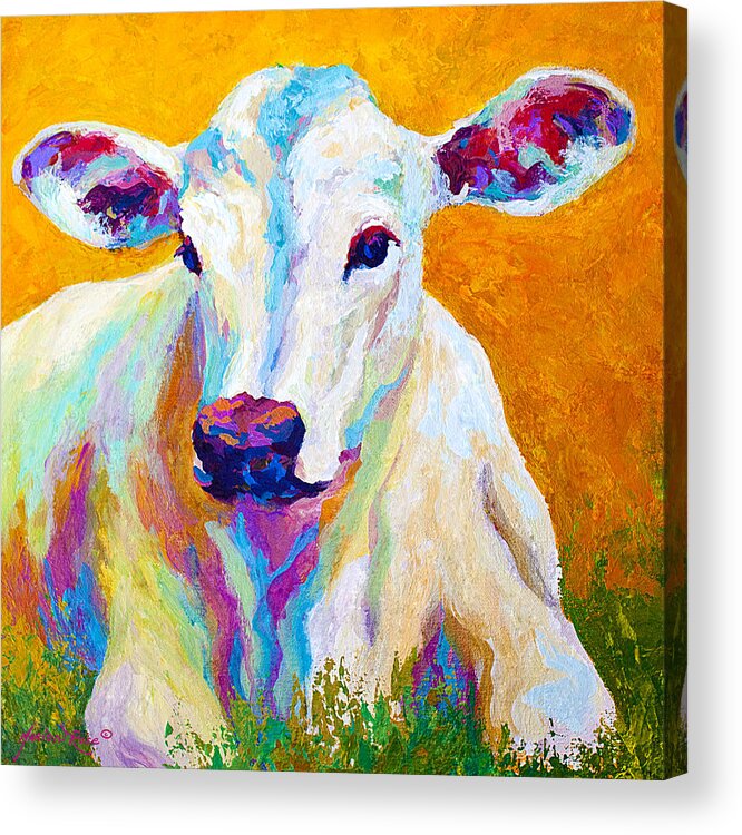 Cows Acrylic Print featuring the painting Innocence by Marion Rose
