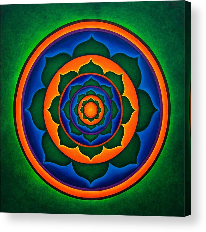 Mandala Acrylic Print featuring the painting Integration by Erik Grind