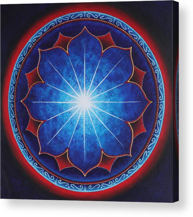 Mandala Acrylic Print featuring the painting Into the Light by Erik Grind