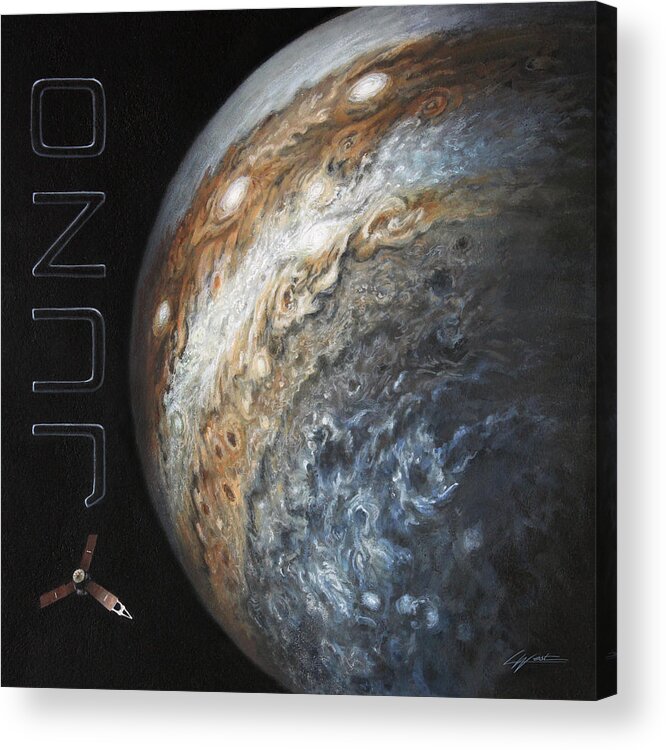 Jupiter Acrylic Print featuring the painting Intrepid Explorer to New Understandings by Lucy West