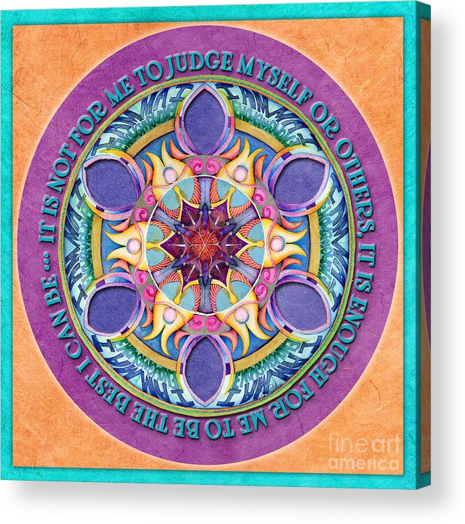 Mandala Acrylic Print featuring the painting It Is Enough Mandala Prayer by Jo Thomas Blaine