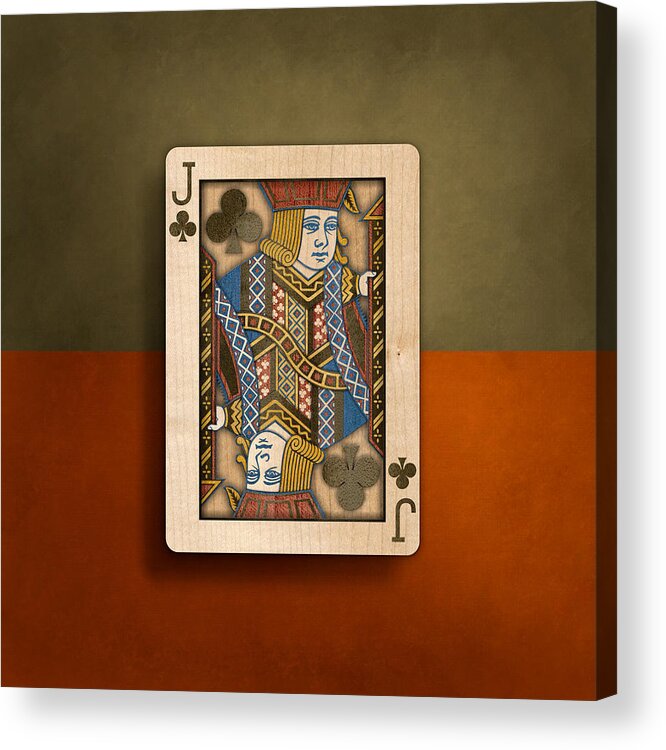Boards Acrylic Print featuring the photograph Jack of Clubs in Wood by YoPedro