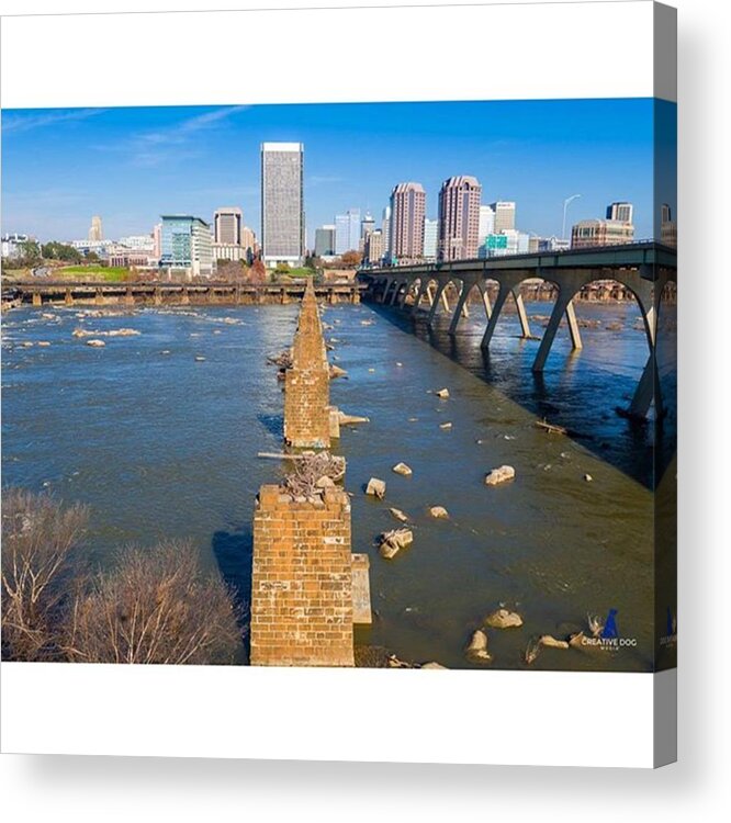 Rva Acrylic Print featuring the photograph James River Piers - #rva 
use Code by Creative Dog Media 