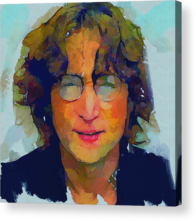 John Lennon Acrylic Print featuring the digital art John Lennon Colors 4 by Yury Malkov