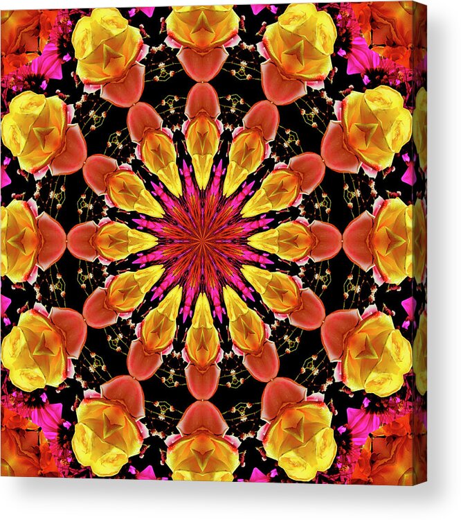 Abstract Acrylic Print featuring the photograph Kaleidoscope Art I I by Laura Mountainspring