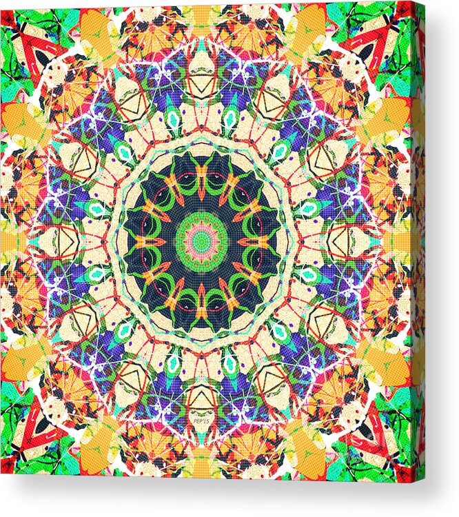 Kaleidoscope Acrylic Print featuring the digital art Kaleidoscope of Textures by Phil Perkins