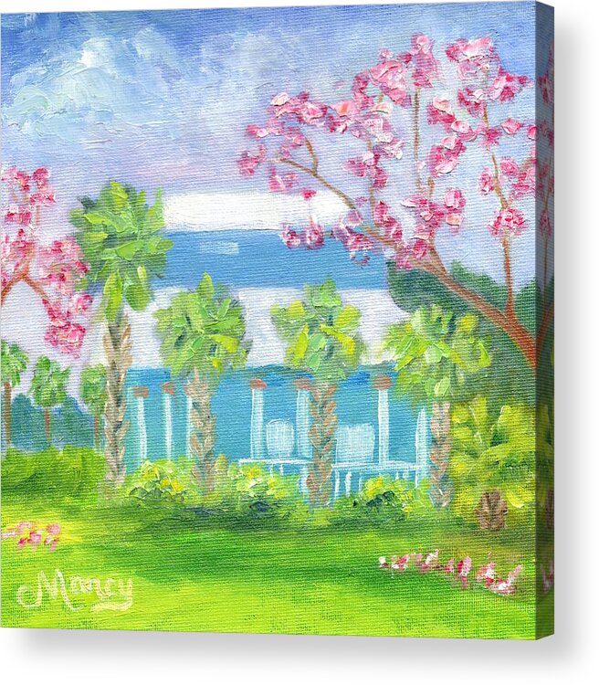 Oil Acrylic Print featuring the painting Kapoks in Bloom by Marcy Brennan