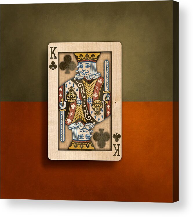 King Of Clubs Acrylic Print featuring the photograph King of Clubs in Wood by YoPedro