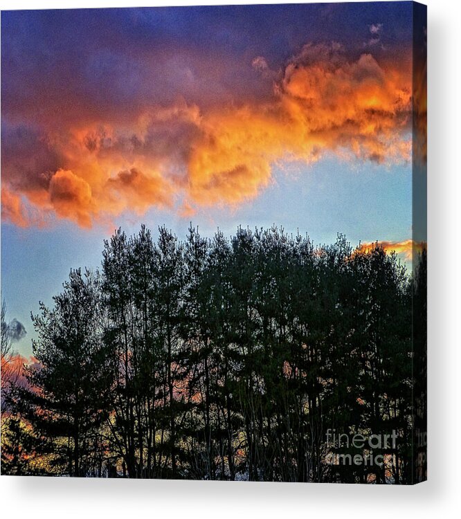 Fiery Clouds Acrylic Print featuring the photograph Kissing the Clouds by Dee Flouton