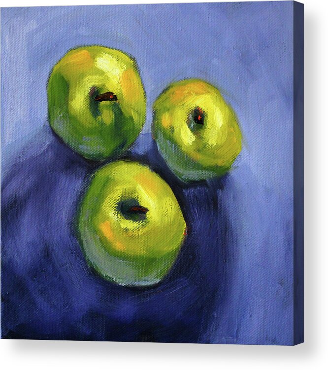 Kitchen Still Life Acrylic Print featuring the painting Kitchen Pears Still Life by Nancy Merkle