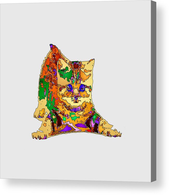 Cat Acrylic Print featuring the digital art Kitty Love. Pet Series by Rafael Salazar
