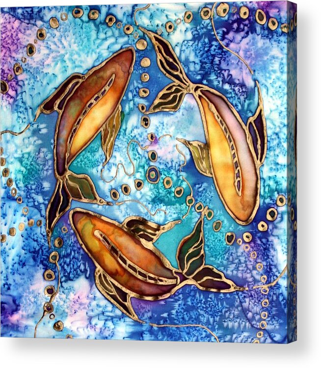 Koi Acrylic Print featuring the painting Koiful by Pat Purdy