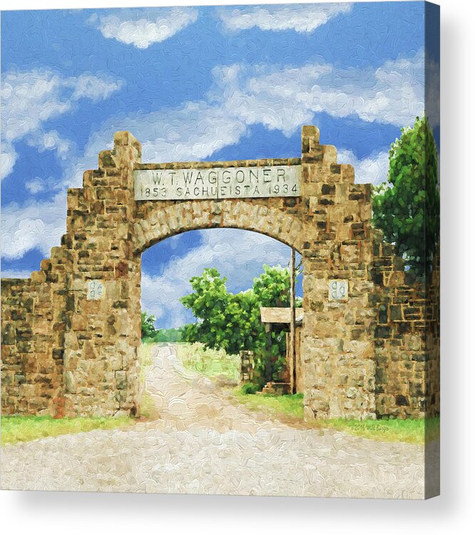 Texas Acrylic Print featuring the painting La Puerta Principal - Main Gate, Nbr 1H by Will Barger