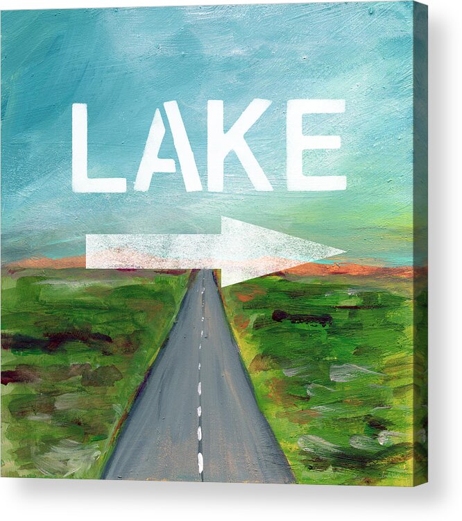 Lake Acrylic Print featuring the painting Lake Road- Art by Linda Woods by Linda Woods