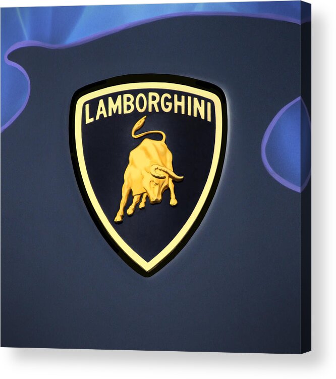 Lamborghini Emblem Acrylic Print featuring the photograph Lamborghini Emblem by Mike McGlothlen