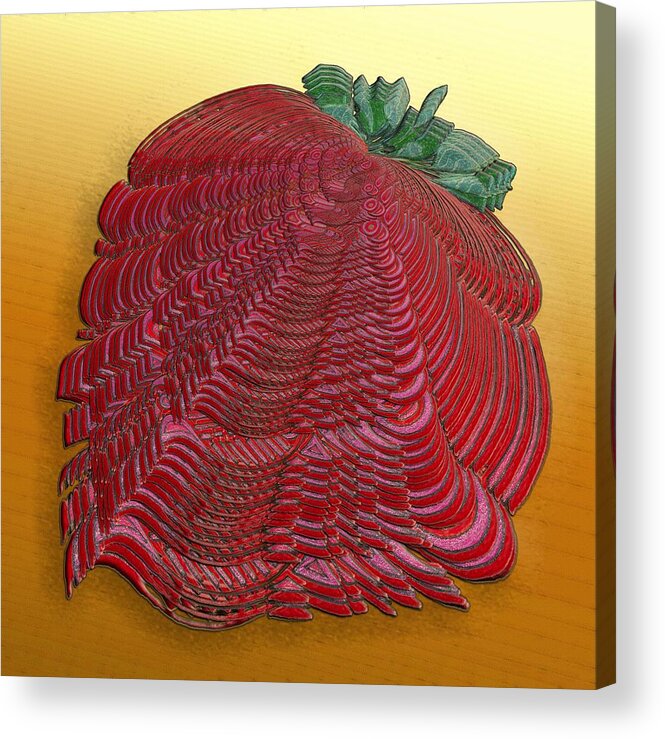 Surrealism Acrylic Print featuring the digital art Large Strawberry Scallop by Mark Sellers