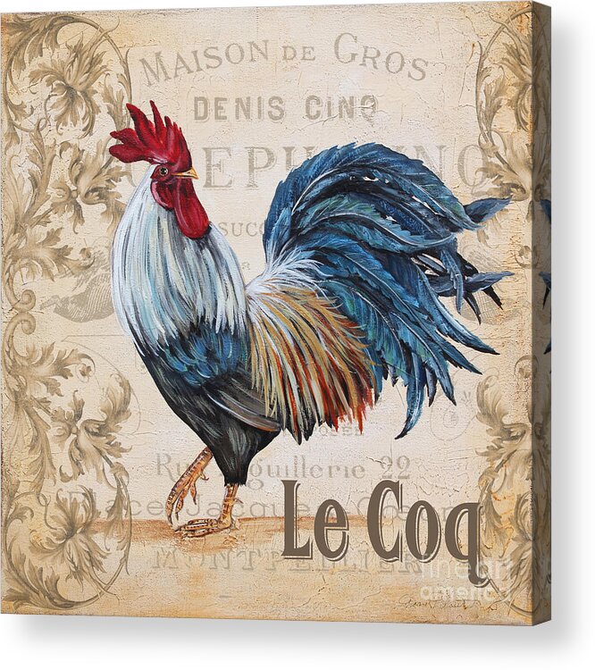 Beautiful Acrylic Print featuring the painting Le Coq-JP3085 by Jean Plout