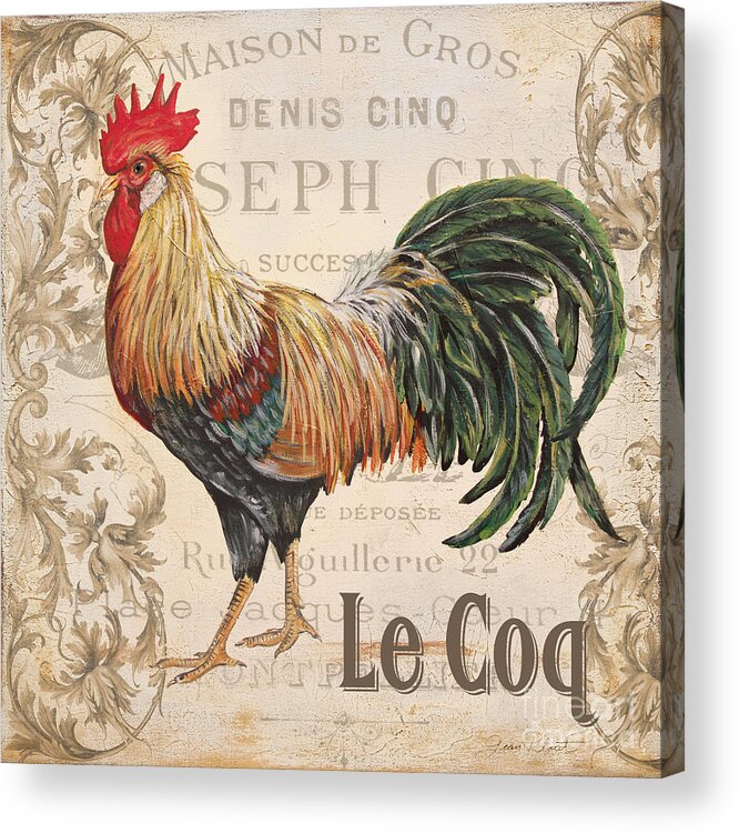 Beautiful Acrylic Print featuring the painting Le Coq-JP3086 by Jean Plout