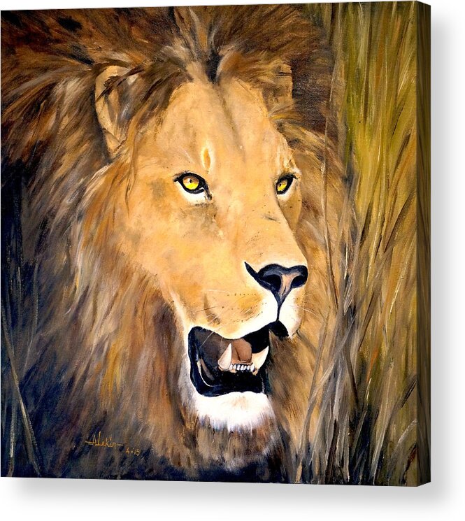 African Art Acrylic Print featuring the painting Leo by Alan Lakin