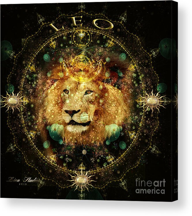 Fractal Acrylic Print featuring the digital art Leo Astrology Sign by Melissa Messick