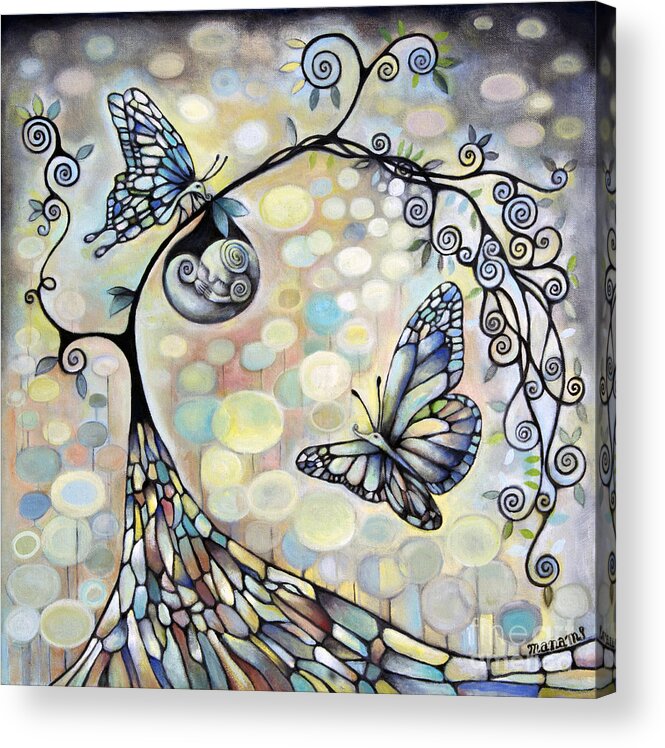 Butterfly Acrylic Print featuring the painting Like a Stalk UndergroundLoveSeries by Manami Lingerfelt