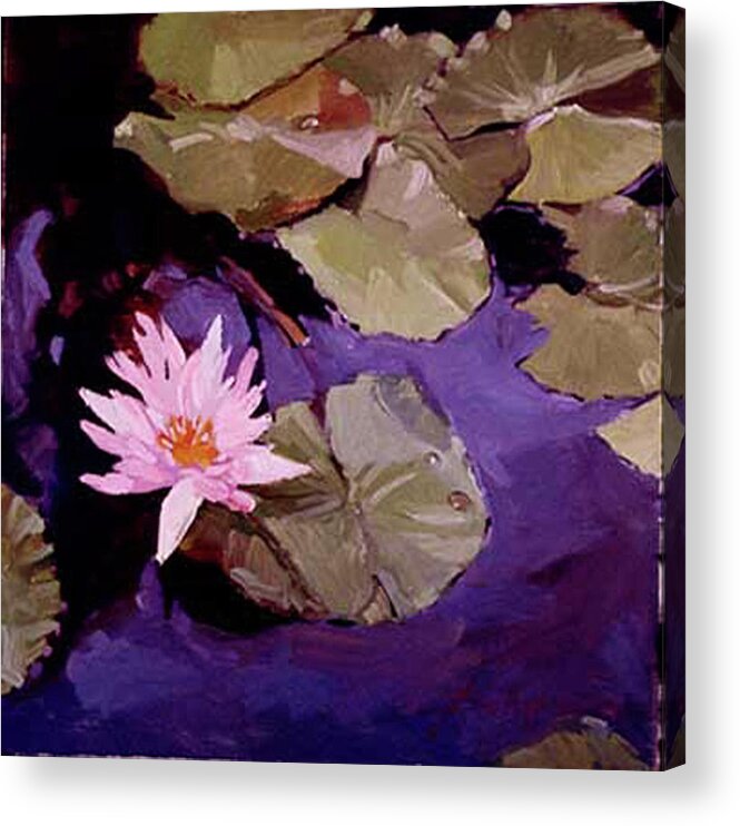 Water Lily Paintings Acrylic Print featuring the painting Lily Pad by Elizabeth - Betty Jean Billups