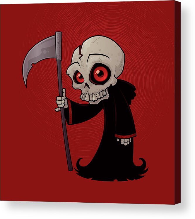Grim Reaper Acrylic Print featuring the digital art Little Reaper by John Schwegel