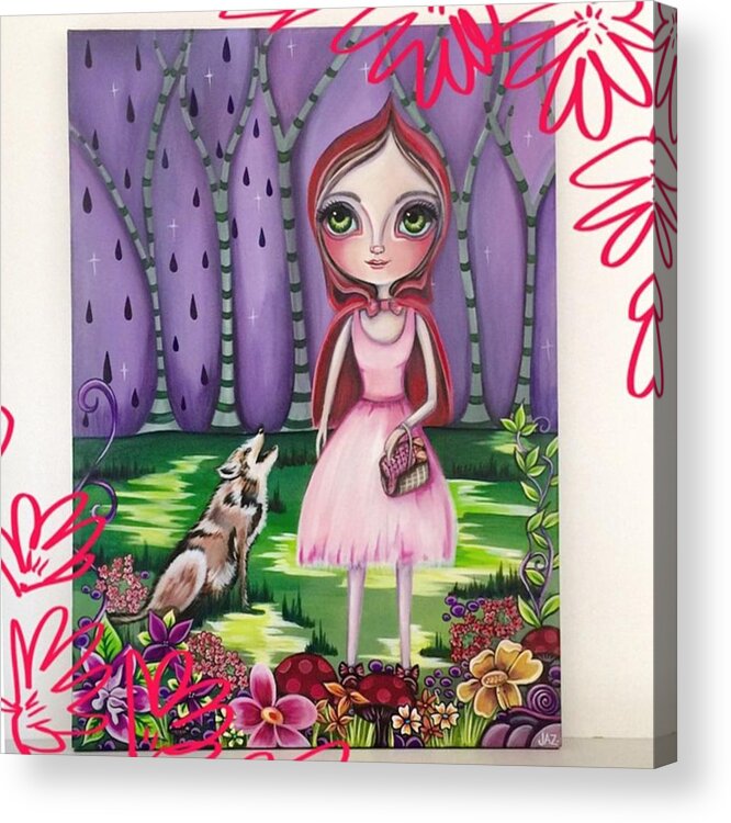 Whimsical Acrylic Print featuring the photograph little Red Riding Hood Painting by Jaz Higgins
