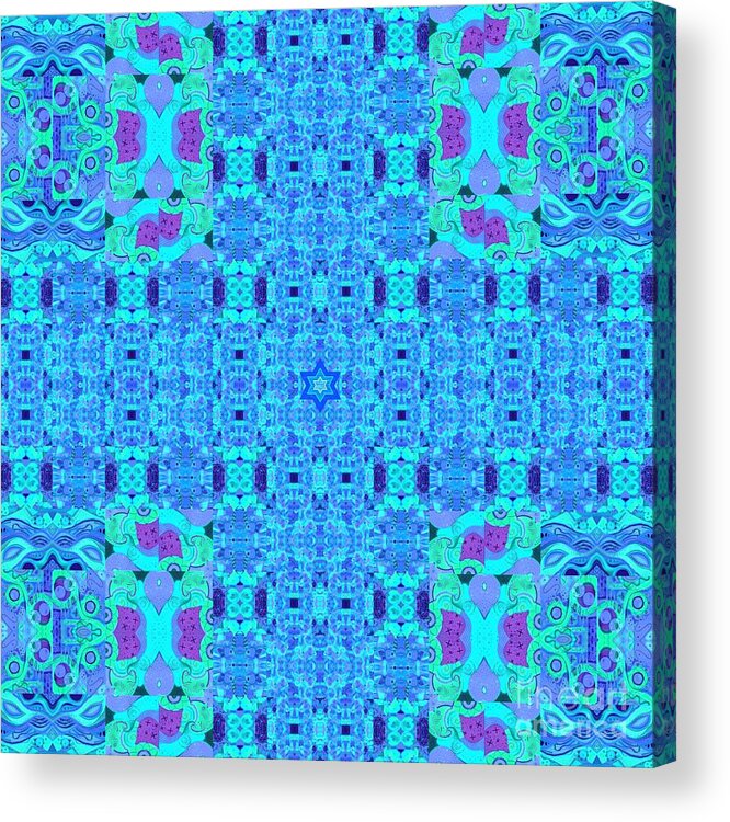 Blue Acrylic Print featuring the digital art Little Star Twinkle Blue by Helena Tiainen