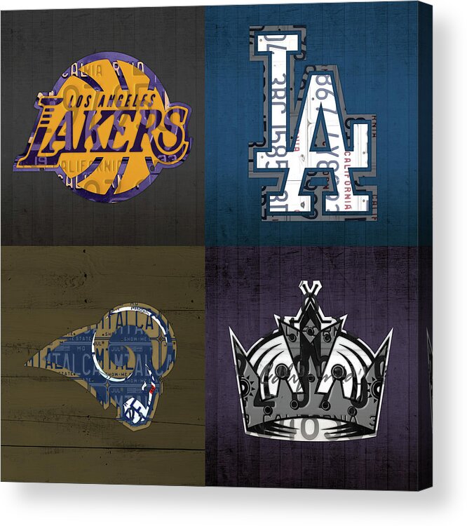 Los Angeles License Plate Art Sports Design Lakers Dodgers Rams