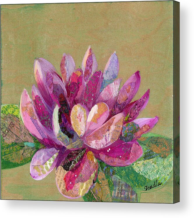 Lotus Acrylic Print featuring the painting Lotus Series II - 4 by Shadia Derbyshire