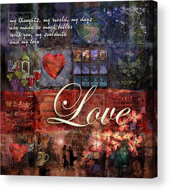Heart Acrylic Print featuring the digital art Love by Evie Cook