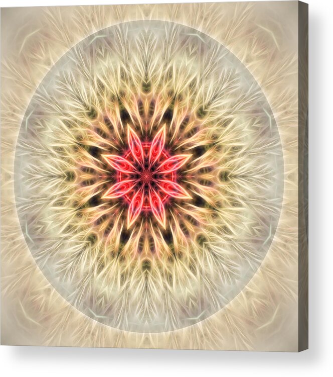 Mandala Acrylic Print featuring the digital art Love From Within Mandala by Beth Sawickie