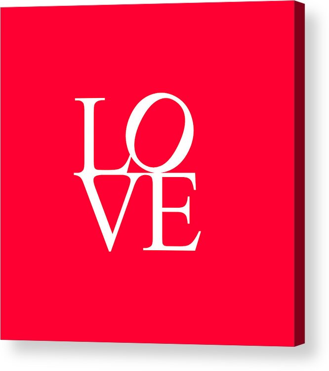 Adam Asar Acrylic Print featuring the painting Love in Hot Red by Celestial Images
